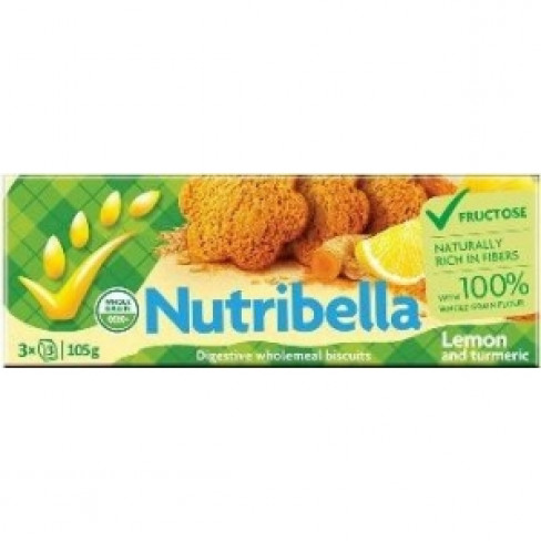 Vásároljon Nutribella citromos keksz fruktózzal és kurkumával 105g terméket - 458 Ft-ért