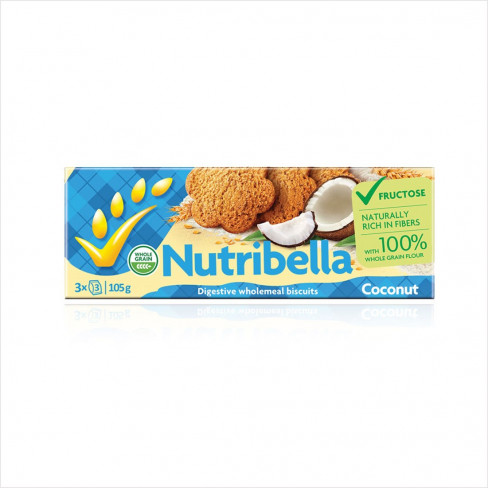 Vásároljon Nutribella kókuszos keksz fruktózzal 105g terméket - 458 Ft-ért