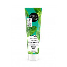 ORGANIC SHOP BIO “FROZEN MINT “ MINŐSÍTETT FEHÉRÍTŐ FOGKRÉM MENTÁVAL ÉS SZÉNNEL 100 G