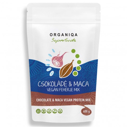 Vásároljon Organiqa bio csokoládé-maca vegán fehérje 400g terméket - 3.536 Ft-ért