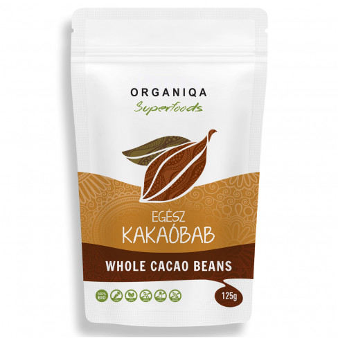 Vásároljon Organiqa bio egész kakaóbab 125 g terméket - 1.424 Ft-ért
