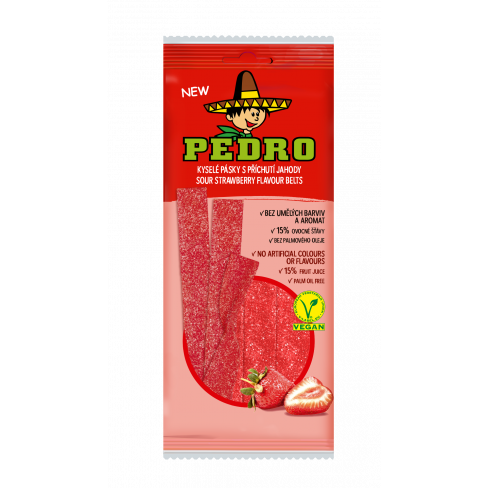 PEDRO STRAWBERRY BELT GUMICUKOR VEGÁN 80 G