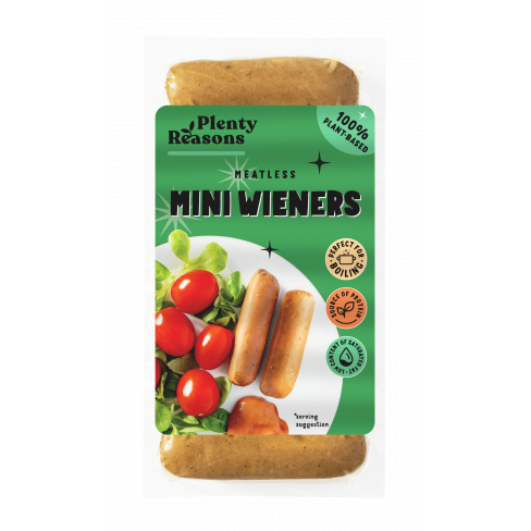 PLENTY REASONS MEATLESS VEGÁN MINI VIRSLI JELLEGŰ KÉSZÍTMÉNY 200 G