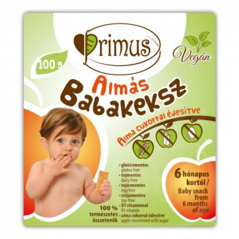 Vásároljon Primus vegán almás  babakeksz 100g terméket - 993 Ft-ért