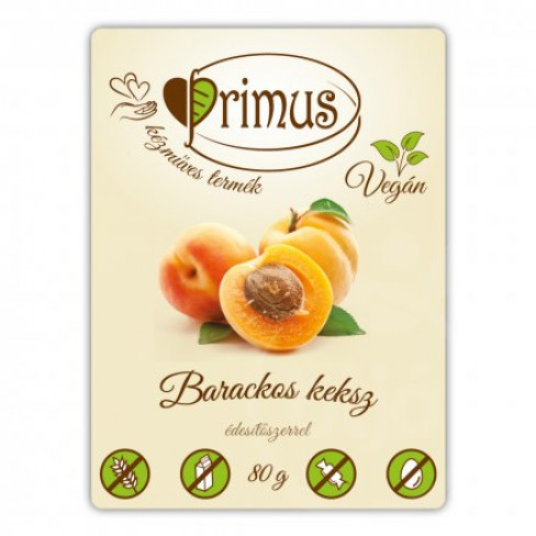 Vásároljon Primus vegán barackos keksz 80g terméket - 993 Ft-ért