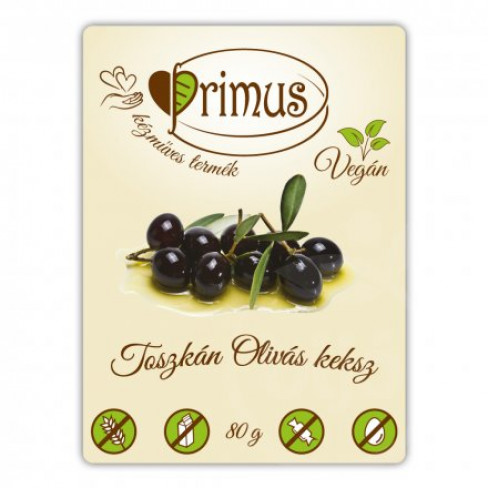 Vásároljon Primus vegán olivás keksz 80g terméket - 993 Ft-ért