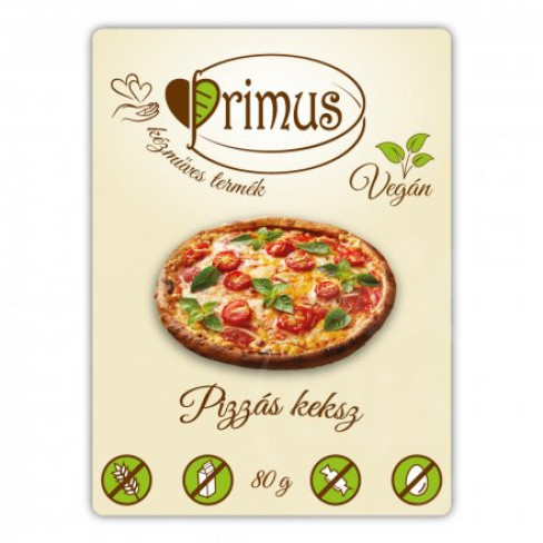 Vásároljon Primus vegán pizzás keksz 80g terméket - 993 Ft-ért