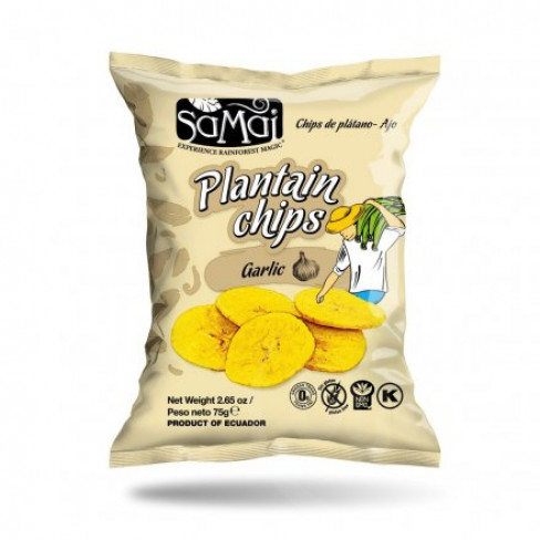 Vásároljon Samai plantain főzőbanán chips fokhagymás 75g terméket - 370 Ft-ért