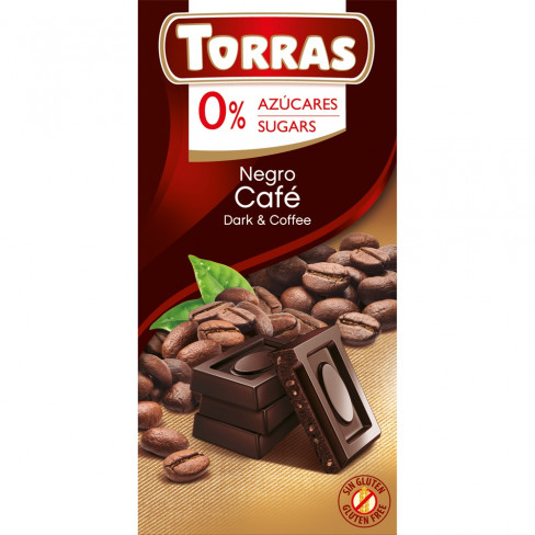 Vásároljon Torras gluténmentes kávés étcsokoládé hozzáadott cukor nékül 75 g terméket - 552 Ft-ért