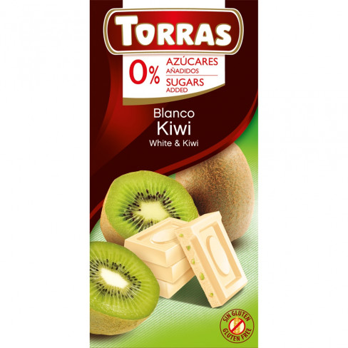 Vásároljon Torras hozzáadott cukor nélkül kiwis fehércsokis 75g terméket - 552 Ft-ért