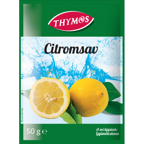 Vásároljon Thymos citromsav étkezési tasakos 50g terméket - 96 Ft-ért