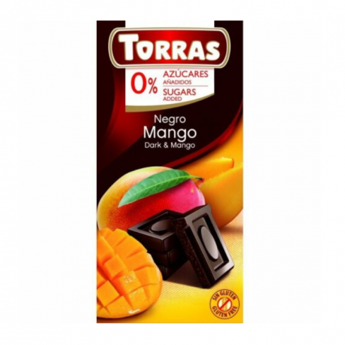 Vásároljon Torras glutén-és cukormentes étcsokoládé mangó 75g terméket - 552 Ft-ért