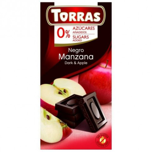 Vásároljon Torras gluténmentes étcsokoládé almás 75g terméket - 552 Ft-ért