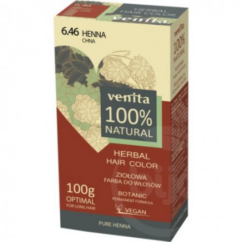 Vásároljon Venita 100% natural gyógynövényes hajfesték 6.46 henna 100 g terméket - 1.159 Ft-ért