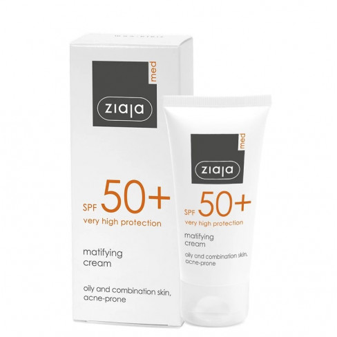 ZIAJA MED NAPVÉDŐ MATTÍTÓ KRÉM, PATTANÁSOS, ZSÍROS ÉS VEGYES BŐRRE FF50+ 50 ML