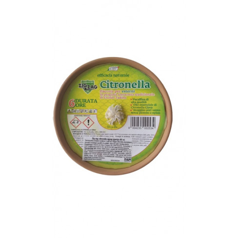 ZIG ZAG CITRONELLA GYERTYA AGYAG - 6 ÓRA 14 CM KÜLTÉRI SZÚNYOGRIASZTÓ 1 DB