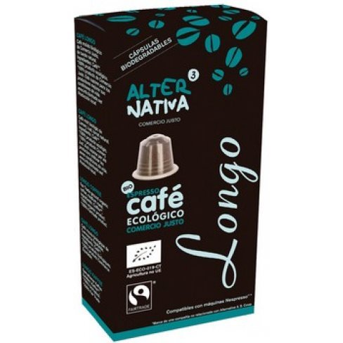 Vásároljon Alternativa3 longo kávé kapszula, nespresso kompatibilis,bio 10db terméket - 1.532 Ft-ért