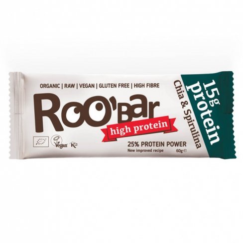 Vásároljon Roobar 100% raw bio high protein szelet chia mag&spirulina 60g terméket - 904 Ft-ért