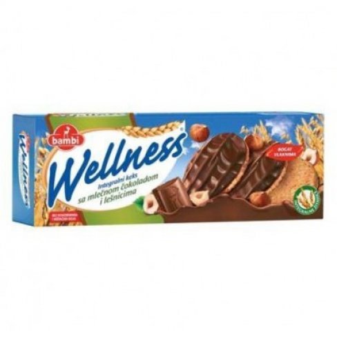 Vásároljon Bambi wellness teljes kiőrlésű keksz csoki öntet&mogyoró 205g terméket - 610 Ft-ért