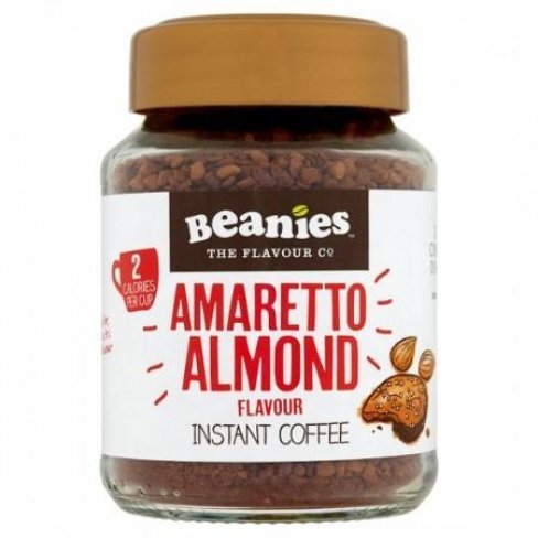 Vásároljon Beanies amaretto-manula ízű koffeinmentes instant kávé 50g terméket - 1.336 Ft-ért
