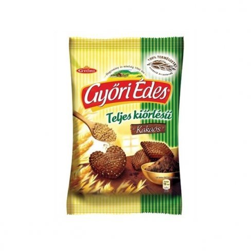Vásároljon Győri édes teljes kiőrlésű keksz kakaós 180g terméket - 375 Ft-ért