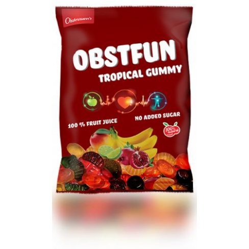 Vásároljon Obstfun gumicukor tropical gummy 100% gyümölcsléből trópusi 80g terméket - 558 Ft-ért