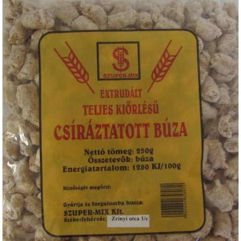 Vásároljon Szuper-mix extrudált teljes kiörlésű csíráztatott búza 250g terméket - 363 Ft-ért