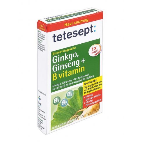 Vásároljon Tetesept ginkgo gineseng + b vitamin tabletta 30db terméket - 485 Ft-ért