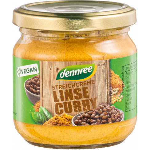 Vásároljon Dennree bio pástétom lencse-curry 180 g terméket - 1.084 Ft-ért