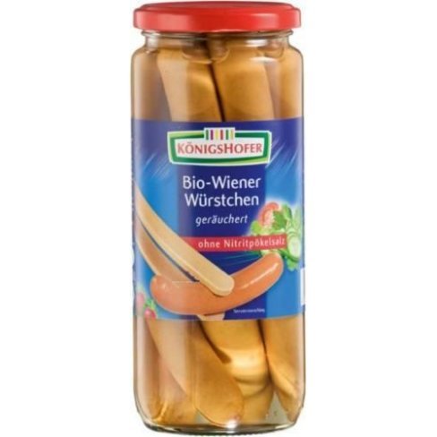 Vásároljon Königshofer bio virsli 6 db 400 g terméket - 2.089 Ft-ért
