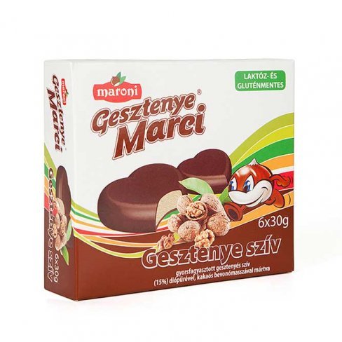 Vásároljon Maroni gesztenye marci szív diópürével 6x30 g terméket - 661 Ft-ért