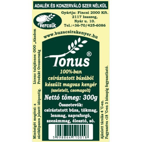 Vásároljon Tonus magvas kenyér 300 g terméket - 323 Ft-ért