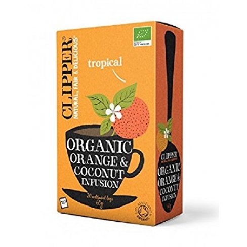 Vásároljon Clipper bio fairtrade orange & coconut tea 60g terméket - 1.257 Ft-ért
