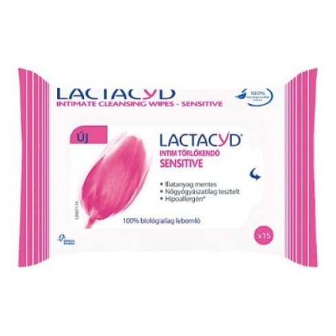 Vásároljon Lactacyd intim törlőkendő sensitive 15db terméket - 634 Ft-ért