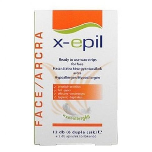 Vásároljon X-epil gyantacsík arcra-hypoallergén 12db terméket - 707 Ft-ért