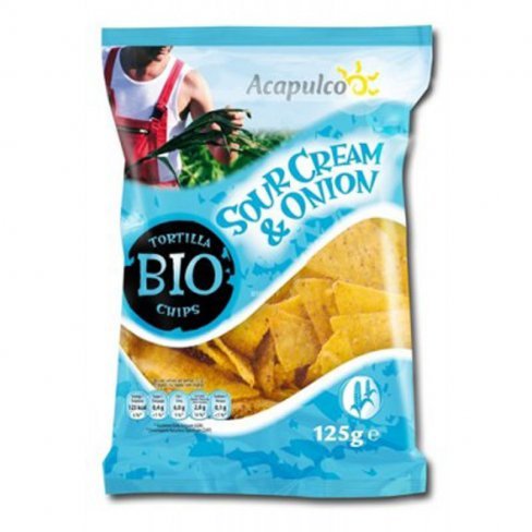 Vásároljon Acapulco bio tortilla chips hagymás-tejfölös 125 g terméket - 715 Ft-ért