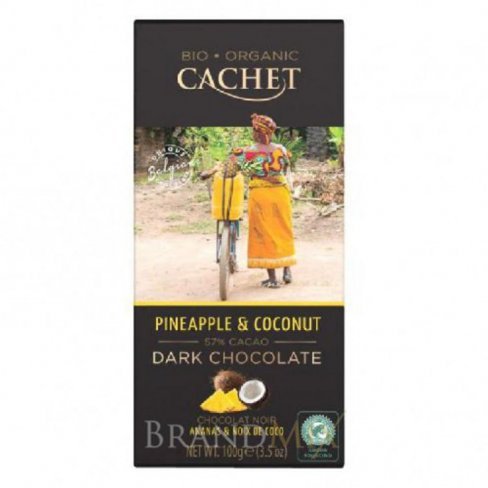 Vásároljon Cachet bio táblás étcsokoládé 57% ananász-kókusz 100g terméket - 1.089 Ft-ért