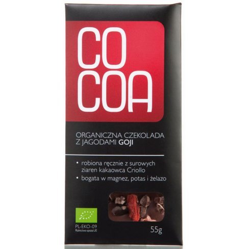 Vásároljon Cocoa bio nyers csokoládé goji berry 50 g terméket - 1.325 Ft-ért