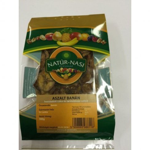 Vásároljon Natur-nasi aszalt banán 100 g terméket - 442 Ft-ért