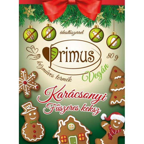 Vásároljon Primus karácsonyi fűszeres keksz 80g terméket - 1.071 Ft-ért