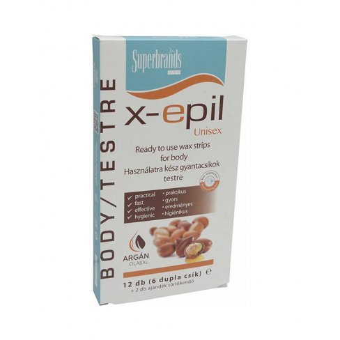 Vásároljon X-epil használatrakész gyantacsík testre-argánolaj 12db terméket - 1.218 Ft-ért