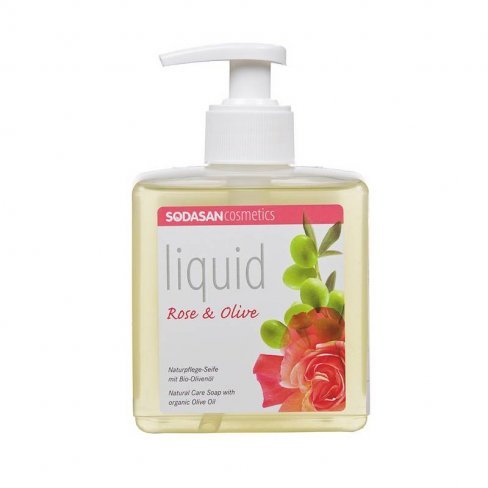 Vásároljon Sodasan bio folyékony szappan pumpás rózsa-olíva 300ml terméket - 1.369 Ft-ért