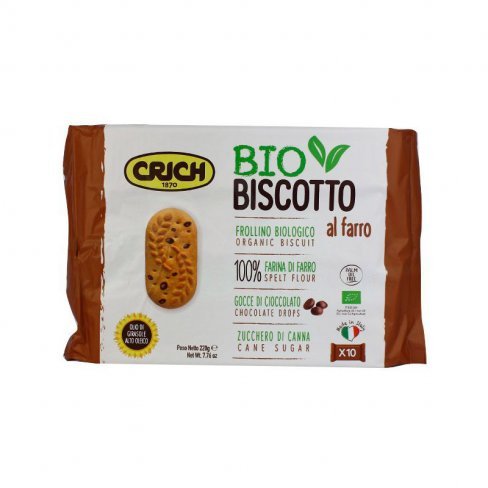 Vásároljon Bio crich keksz tönkölybúzával és csokoládé csepekkel 220g terméket - 1.184 Ft-ért