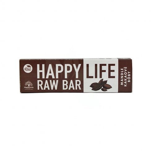 Vásároljon Bio happy life raw bar mandulás hántolt-kakaóbabos szelet 42g terméket - 516 Ft-ért