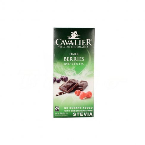 Vásároljon Cavalier étcsokoládé stevia bogyós gyümölcs 85g terméket - 1.326 Ft-ért