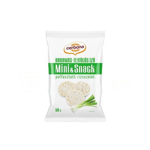 Vásároljon Cerbona puffasztott rizsszelet hagymás-tejfölös 50 g terméket - 239 Ft-ért