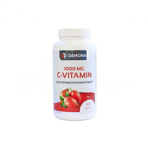 Vásároljon Damona c-vitamin 1000mg + 25mg csipkebogyó kivonat tabletta 100db terméket - 1.961 Ft-ért