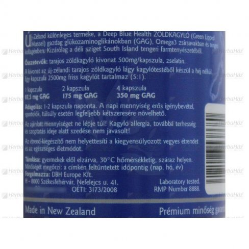 Vásároljon Deep blue health zöldkagyló kapszula 100db terméket - 7.650 Ft-ért