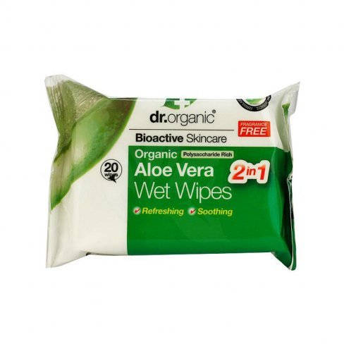 Vásároljon Dr.organic törlőkendő aloe vera 20db terméket - 1.428 Ft-ért