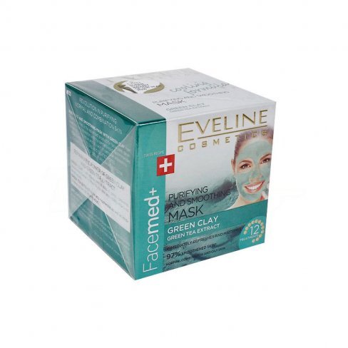 Vásároljon Eveline facemed tisztitó és bőrkisimitó arcmaszk zöld agyaggal és zöld tea kivonattal 50ml terméket - 1.878 Ft-ért